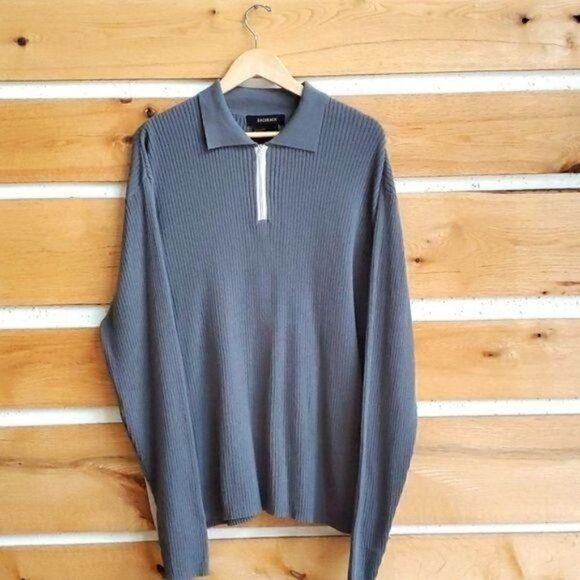 Bachrach 1/4 Zip Long Sleeve Collared 2 Toned Pullover Sz. L‎ Sweater - Picture 2 of 10